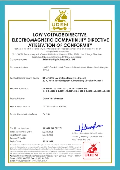 Declaración de Conformidad Electromágnetica, Directiva de Compatibilidad y de Baja Tensión